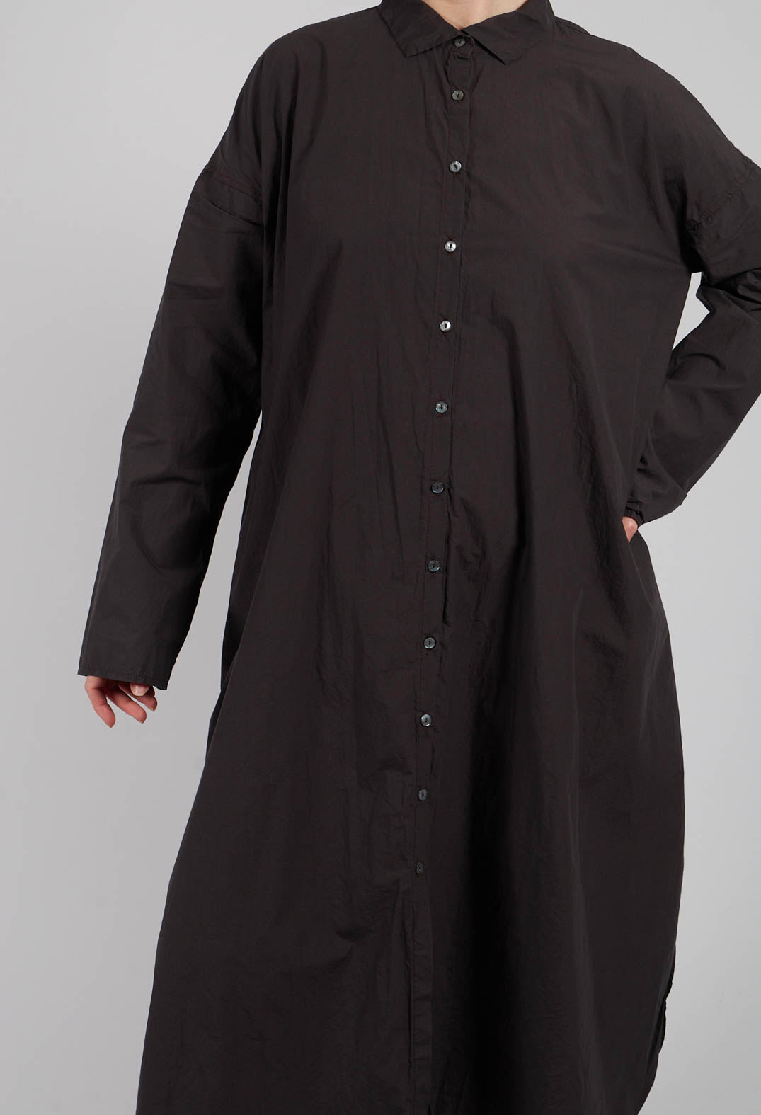 Long Shirt Dress TC in Brown