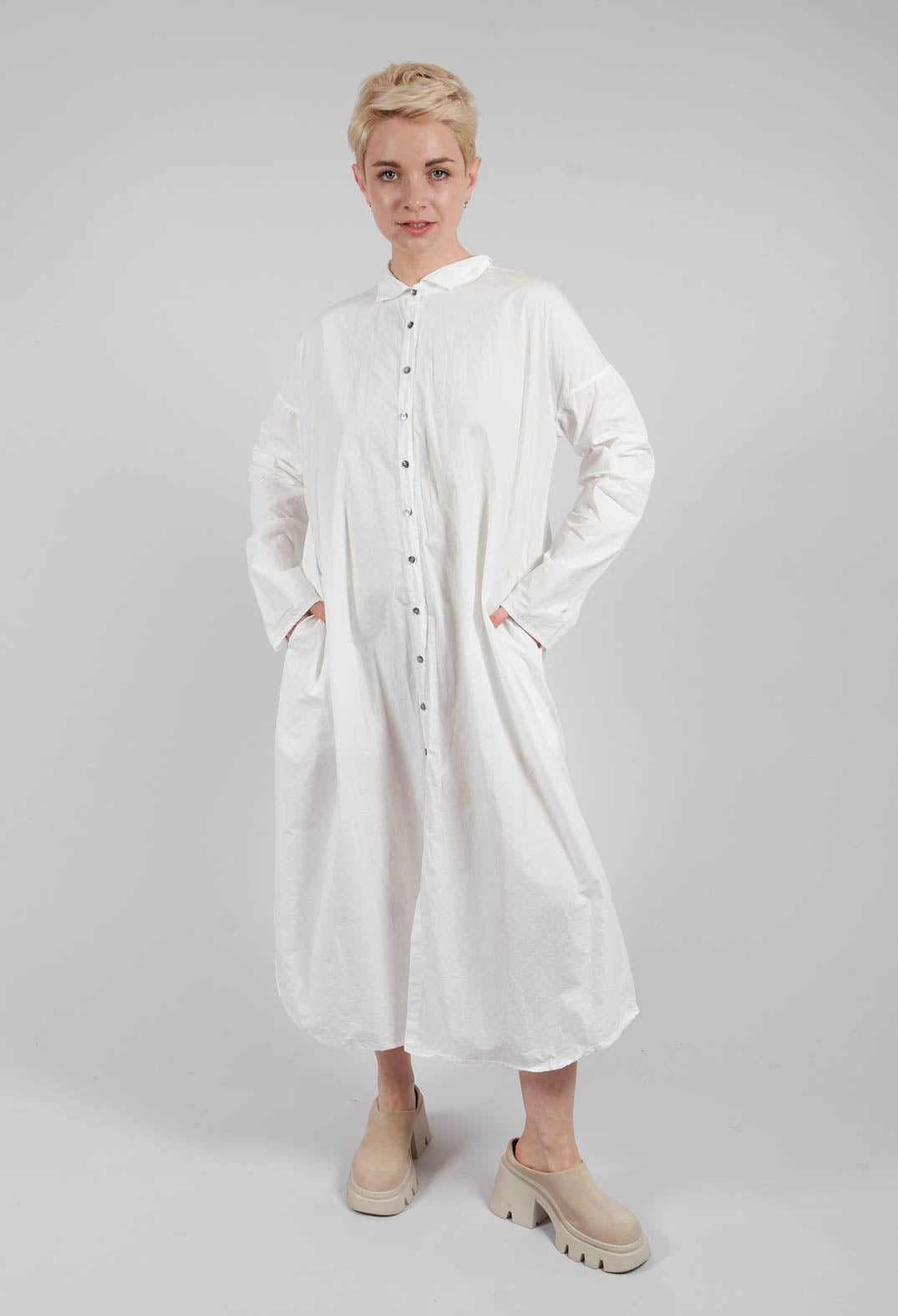 Long Shirt Dress TC in Milk