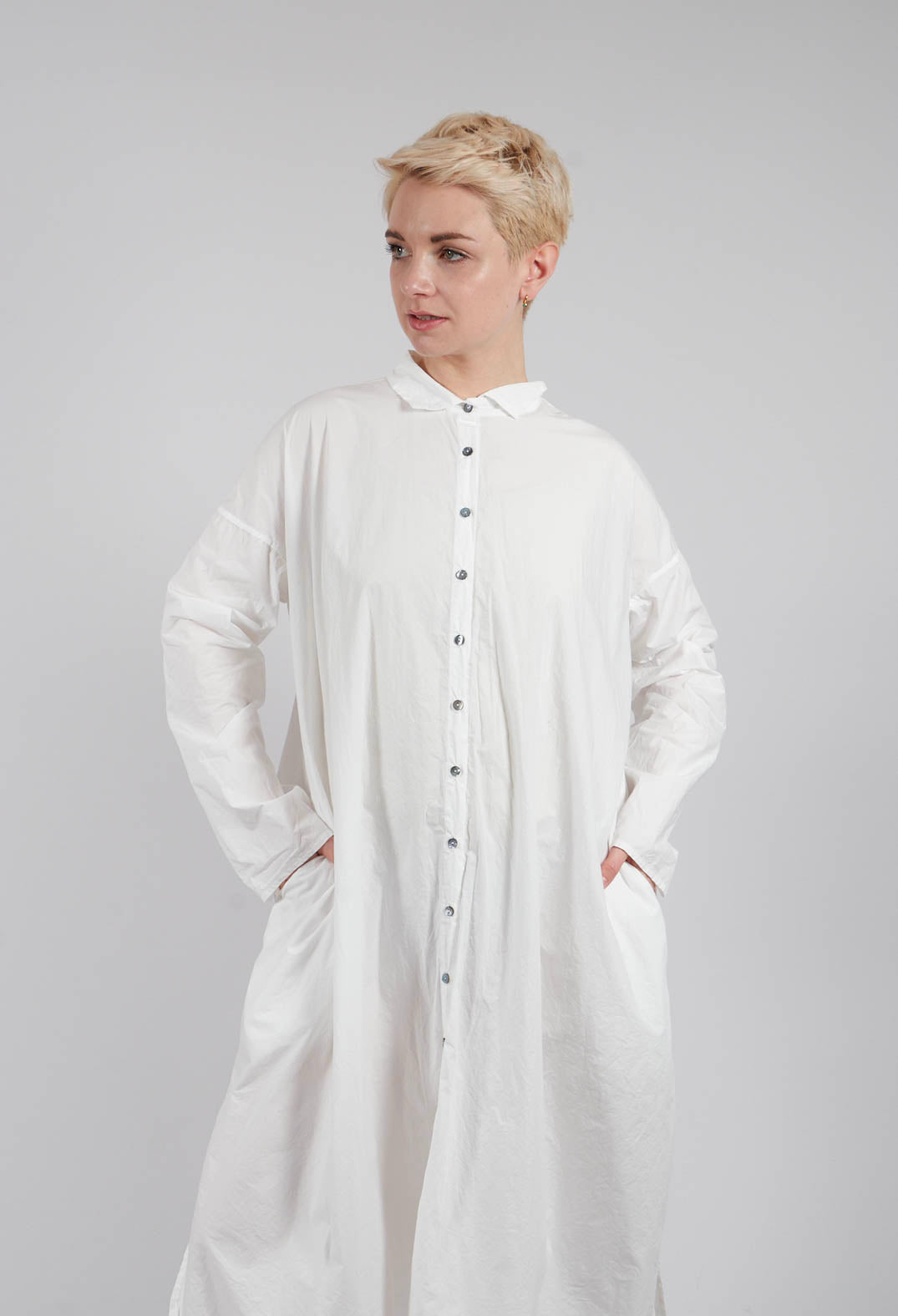 Long Shirt Dress TC in Milk