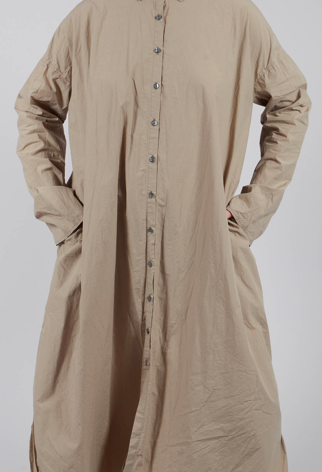 Long Shirt Dress TC in Stone