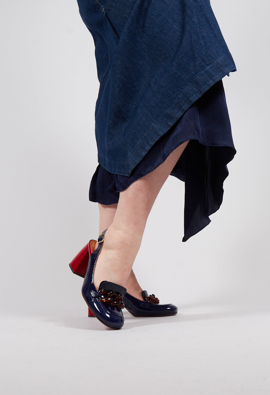 Sopel Block Heel in Navy