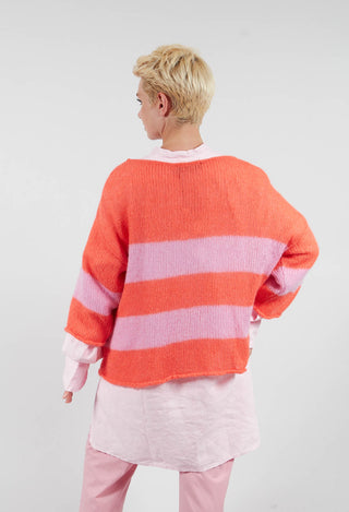 Light and Fluffy Pullover in Orange and Pink