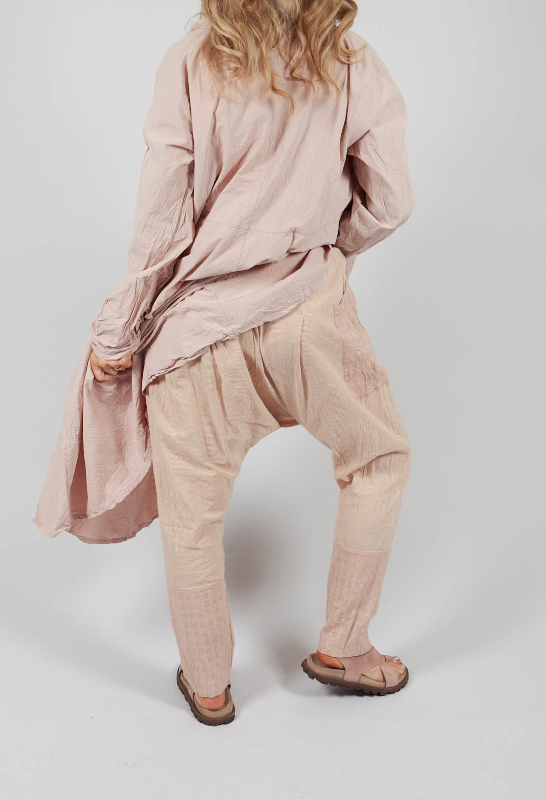 Sarouel Trousers in Cotton Raye Rose