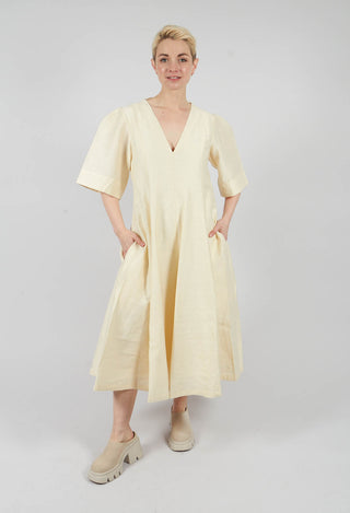 V Neck Dress in Ecru
