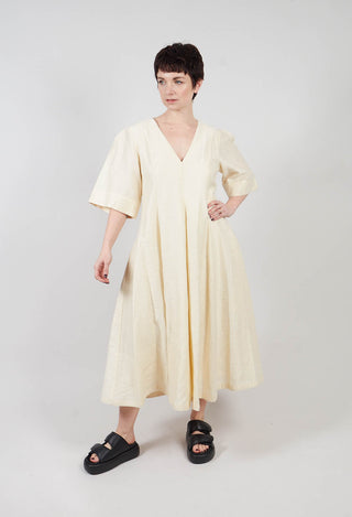 V Neck Dress in Ecru