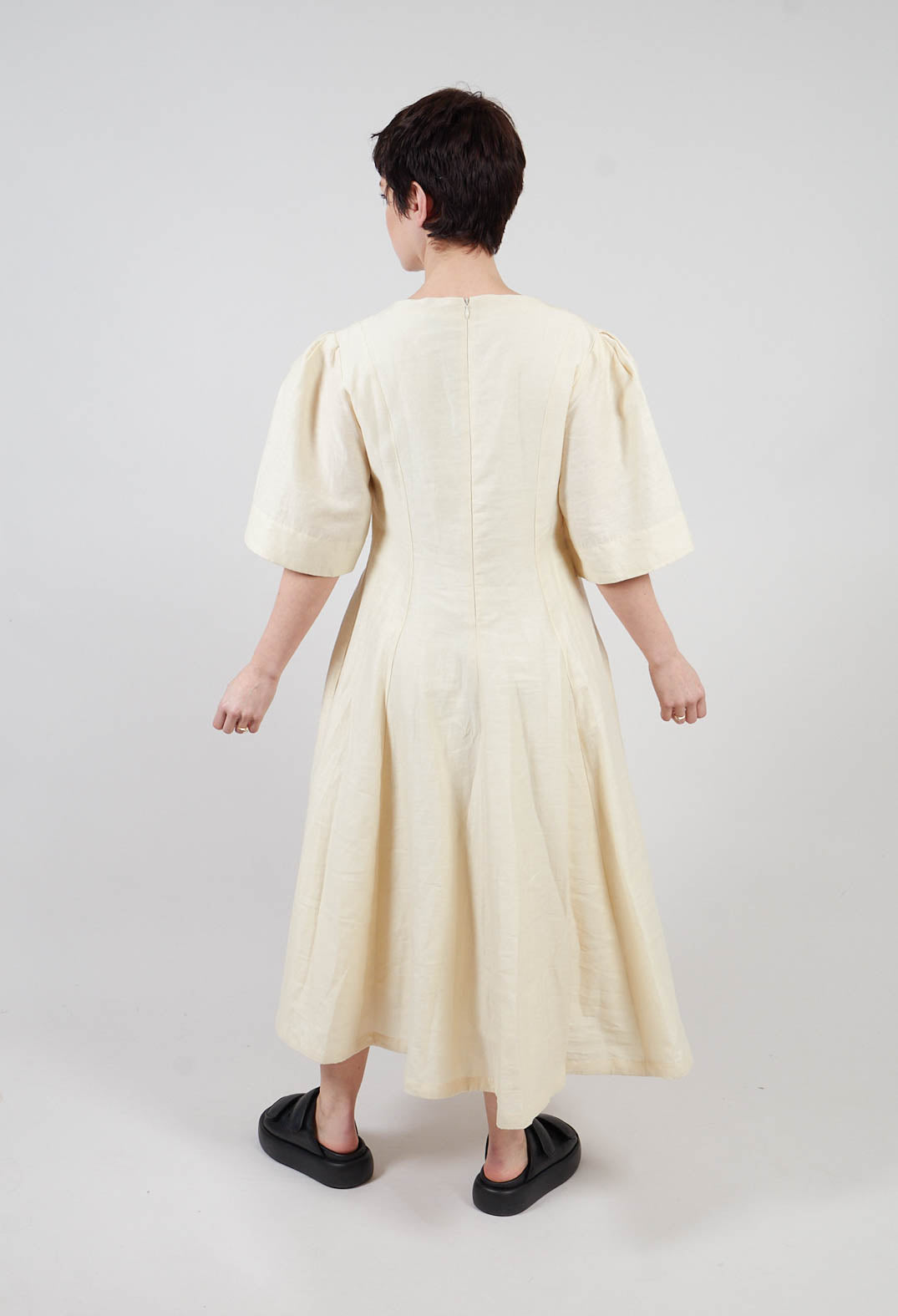 V Neck Dress in Ecru