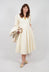 V Neck Dress in Ecru