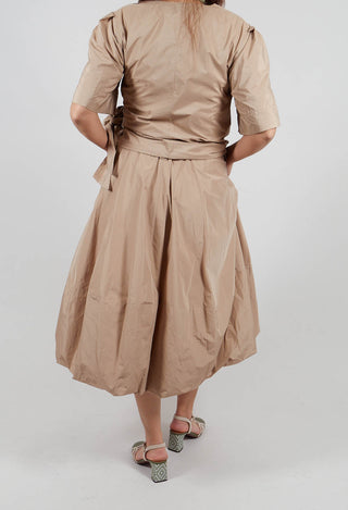 Midi  Bubble Skirt in Beige