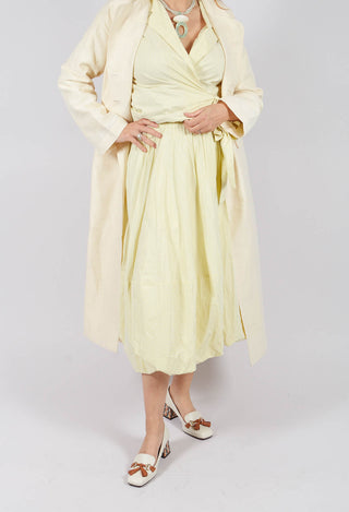 Midi  Bubble Skirt in Lemon Stripes