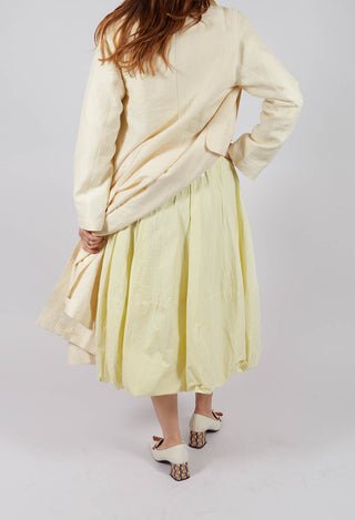 Midi  Bubble Skirt in Lemon Stripes