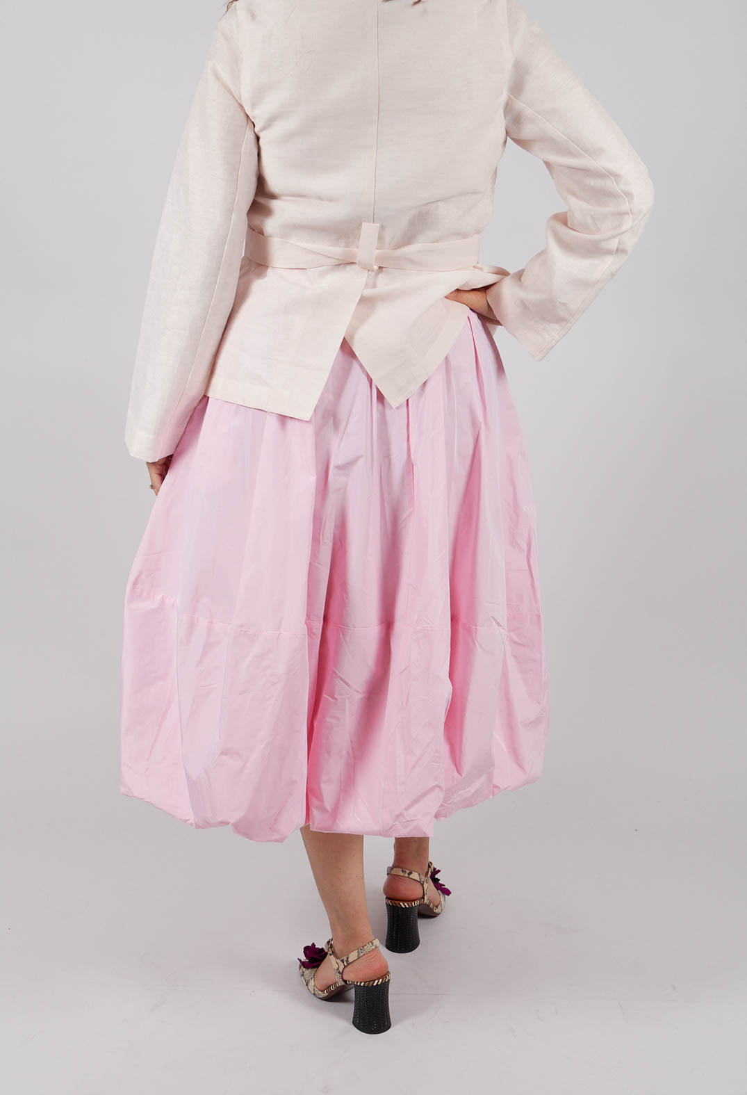 Midi  Bubble Skirt in Pink