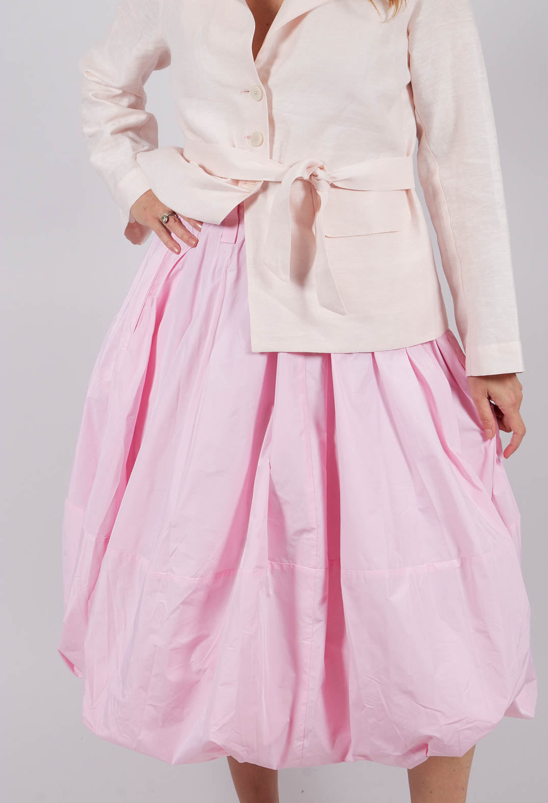 Midi  Bubble Skirt in Pink
