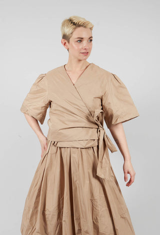 Wrapover Top in Beige