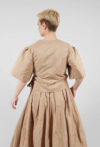 Wrapover Top in Beige
