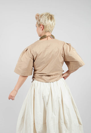 Wrapover Top in Beige