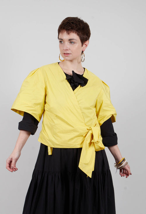 Wrapover Top in Yellow