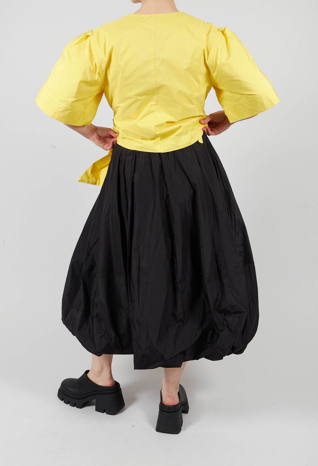 Midi  Bubble Skirt in Black