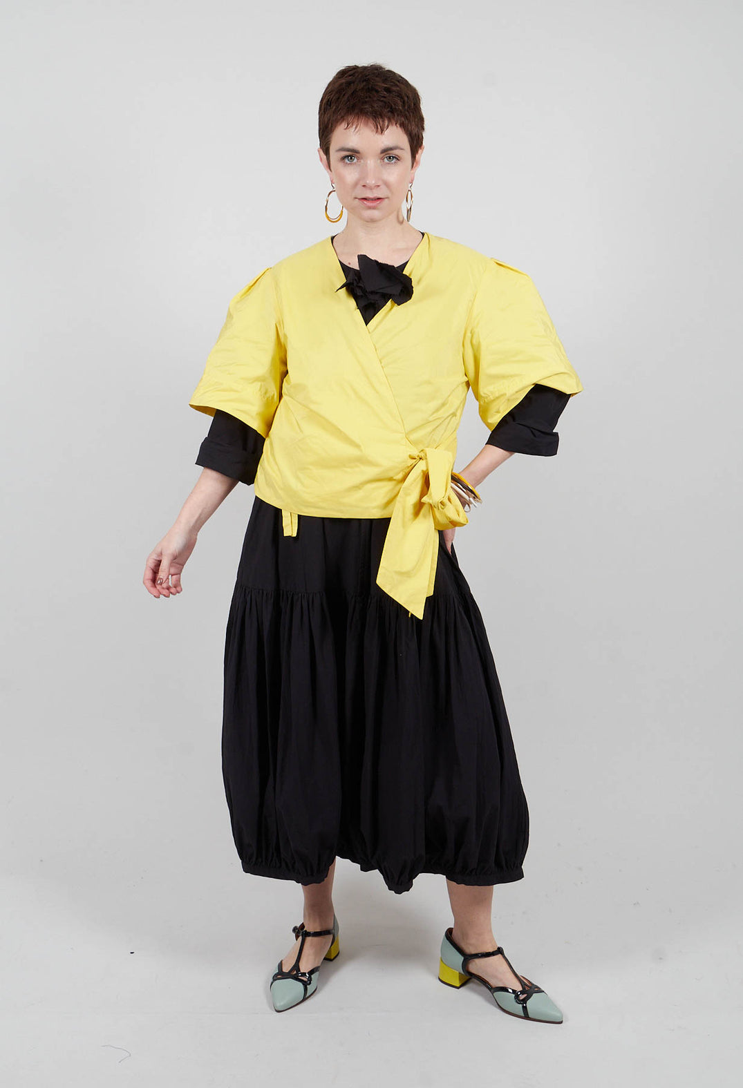 Midi Smock Dress in Black