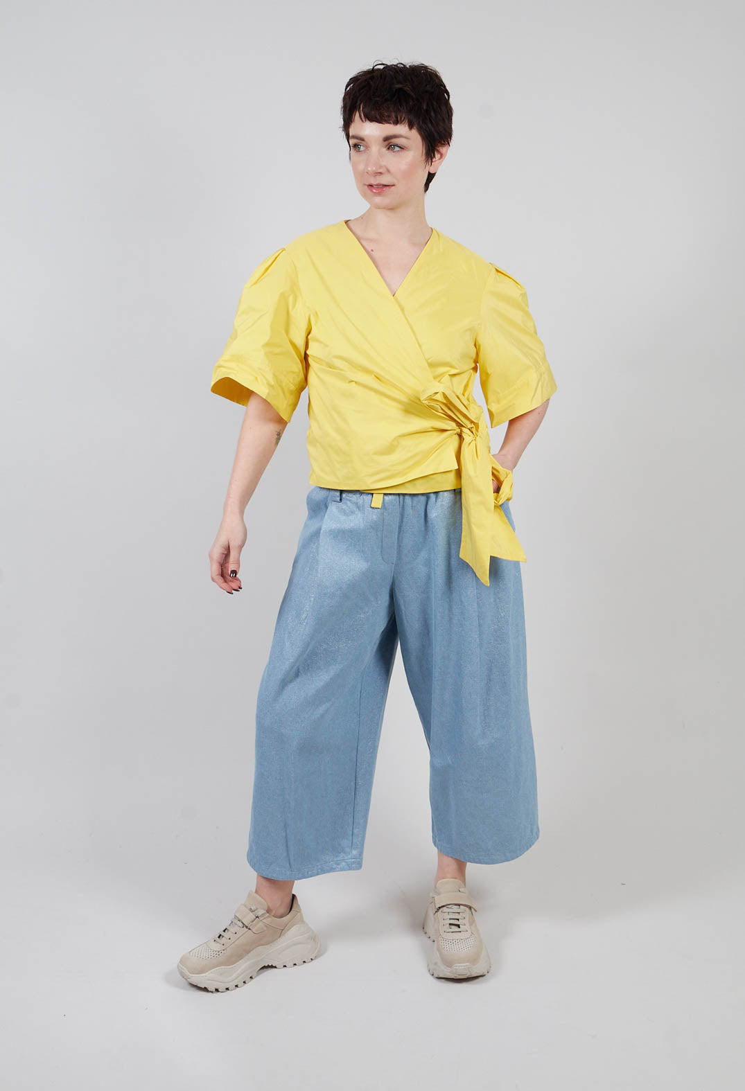 Wrapover Top in Yellow