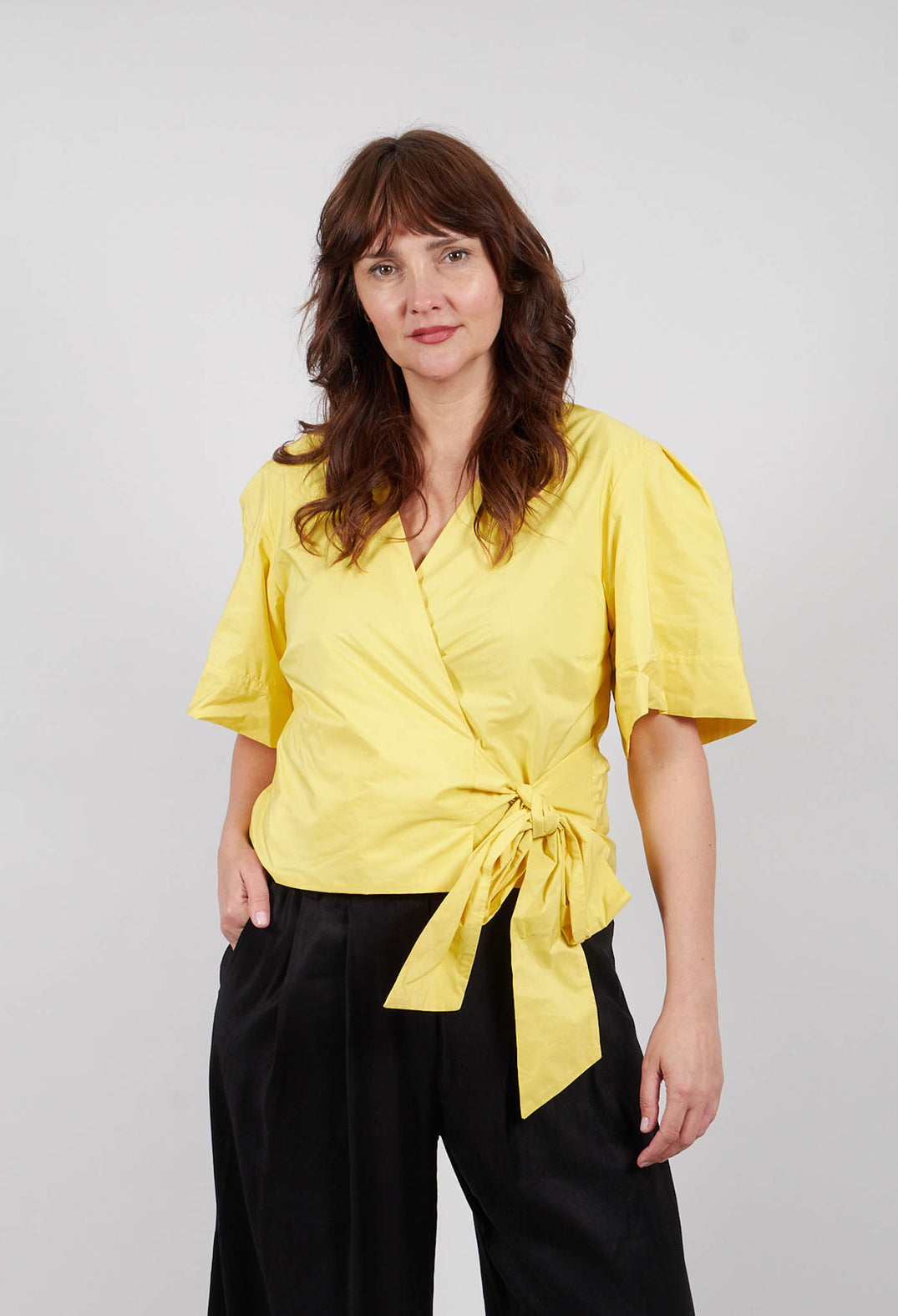 Wrapover Top in Yellow