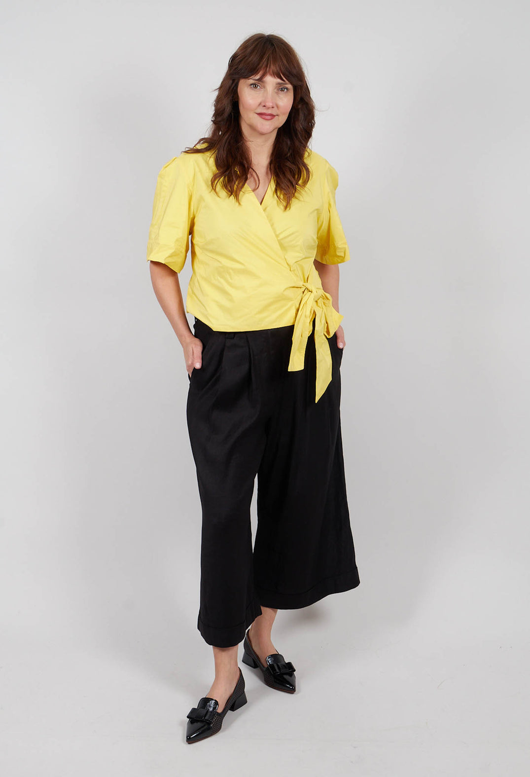 Wrapover Top in Yellow