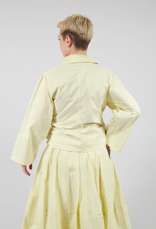 Long Sleeved Wrap Top in Yellow Stripes