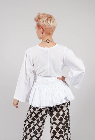 Peplum Top in White