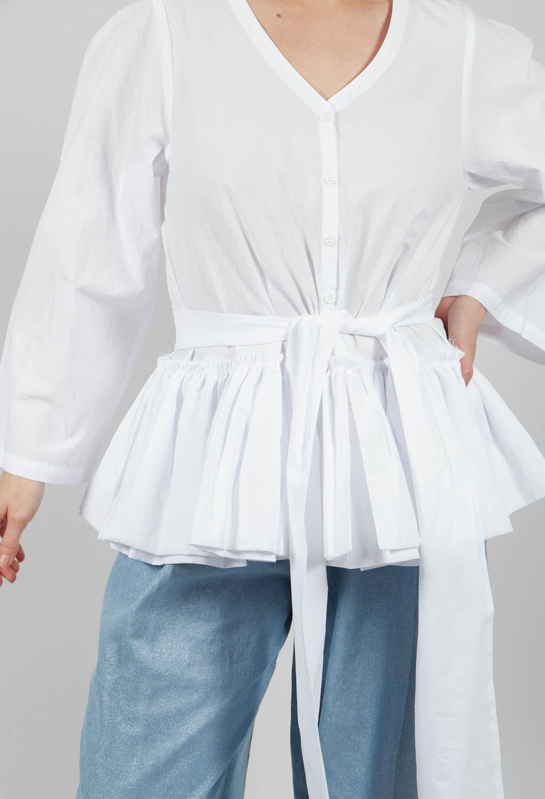 Peplum Top in White
