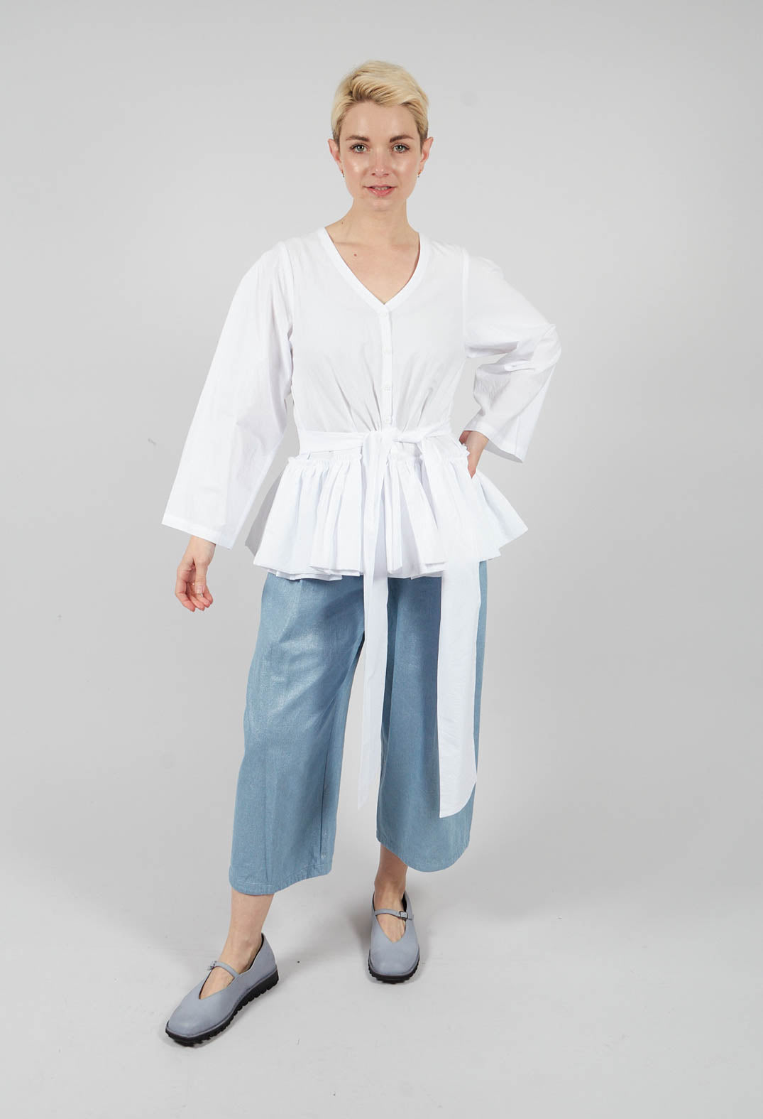 Peplum Top in White