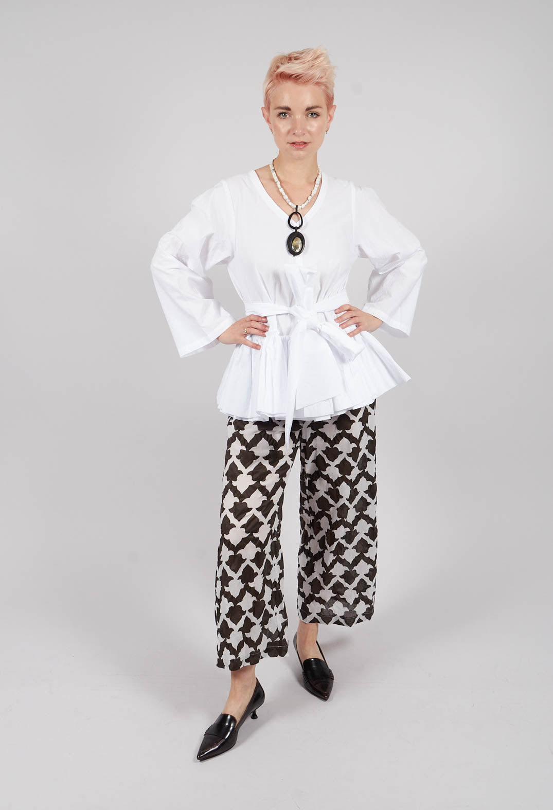 Peplum Top in White