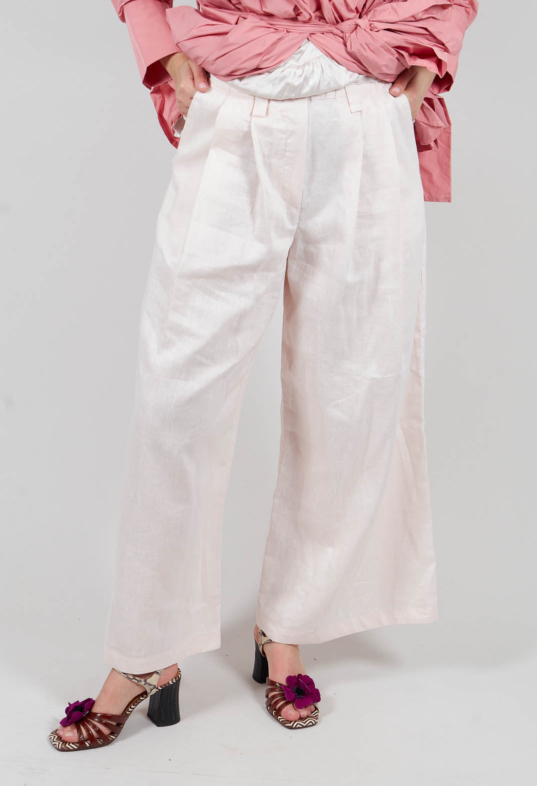 Wide Leg Trouser in Salmon