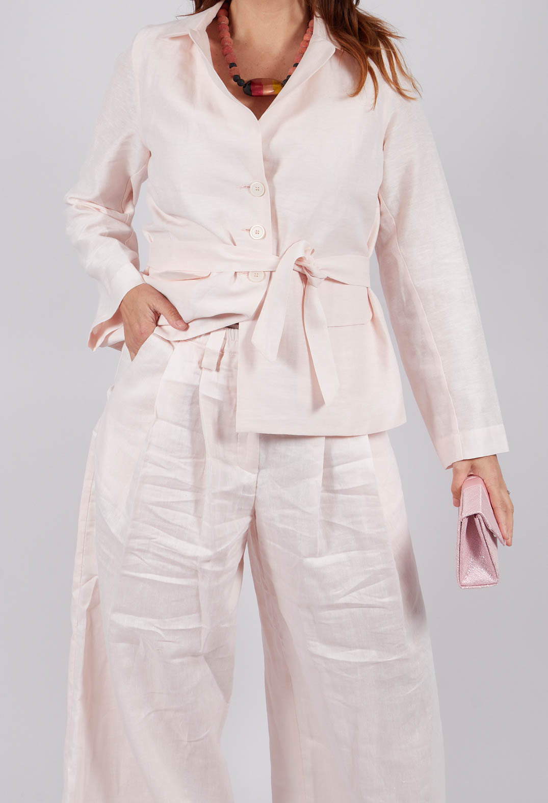 Wide Leg Trouser in Salmon