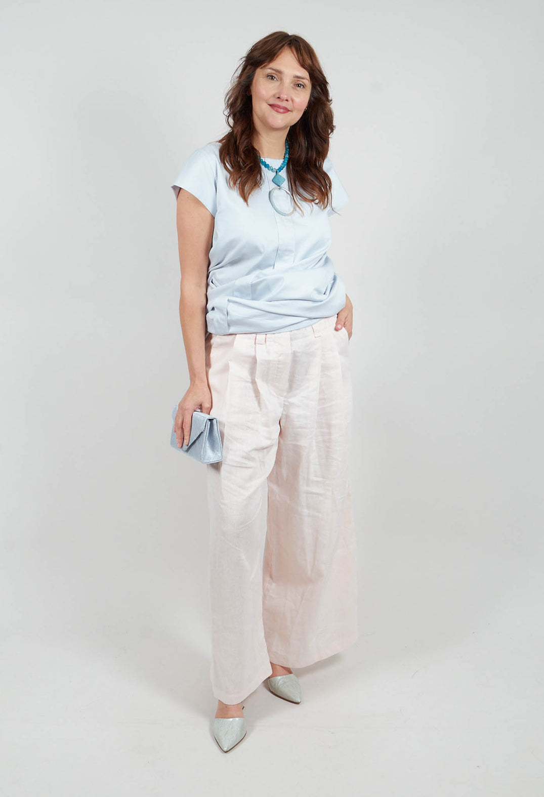 Wide Leg Trouser in Salmon