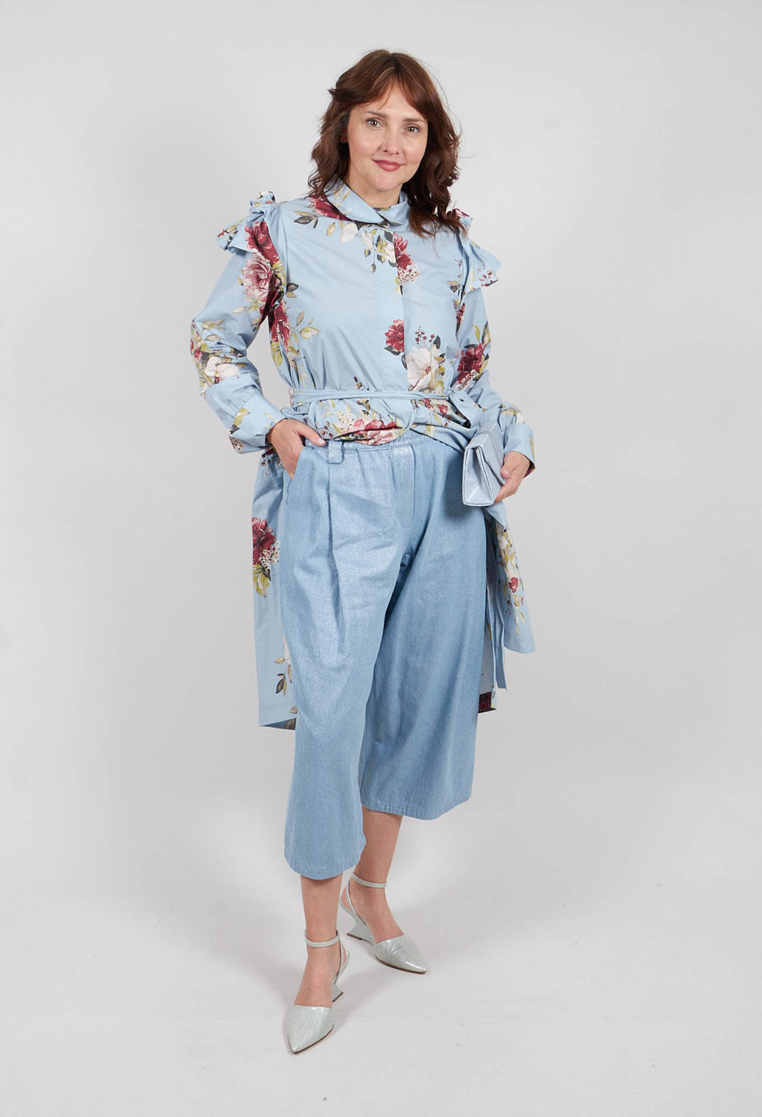 Wide Leg Jean in Jean Gold