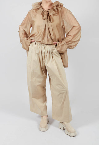 Wide Leg Trouser in Beige