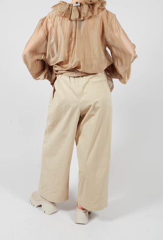 Wide Leg Trouser in Beige