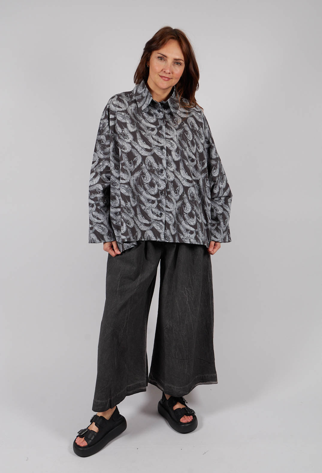 Symi Shirt in Gray Prawns
