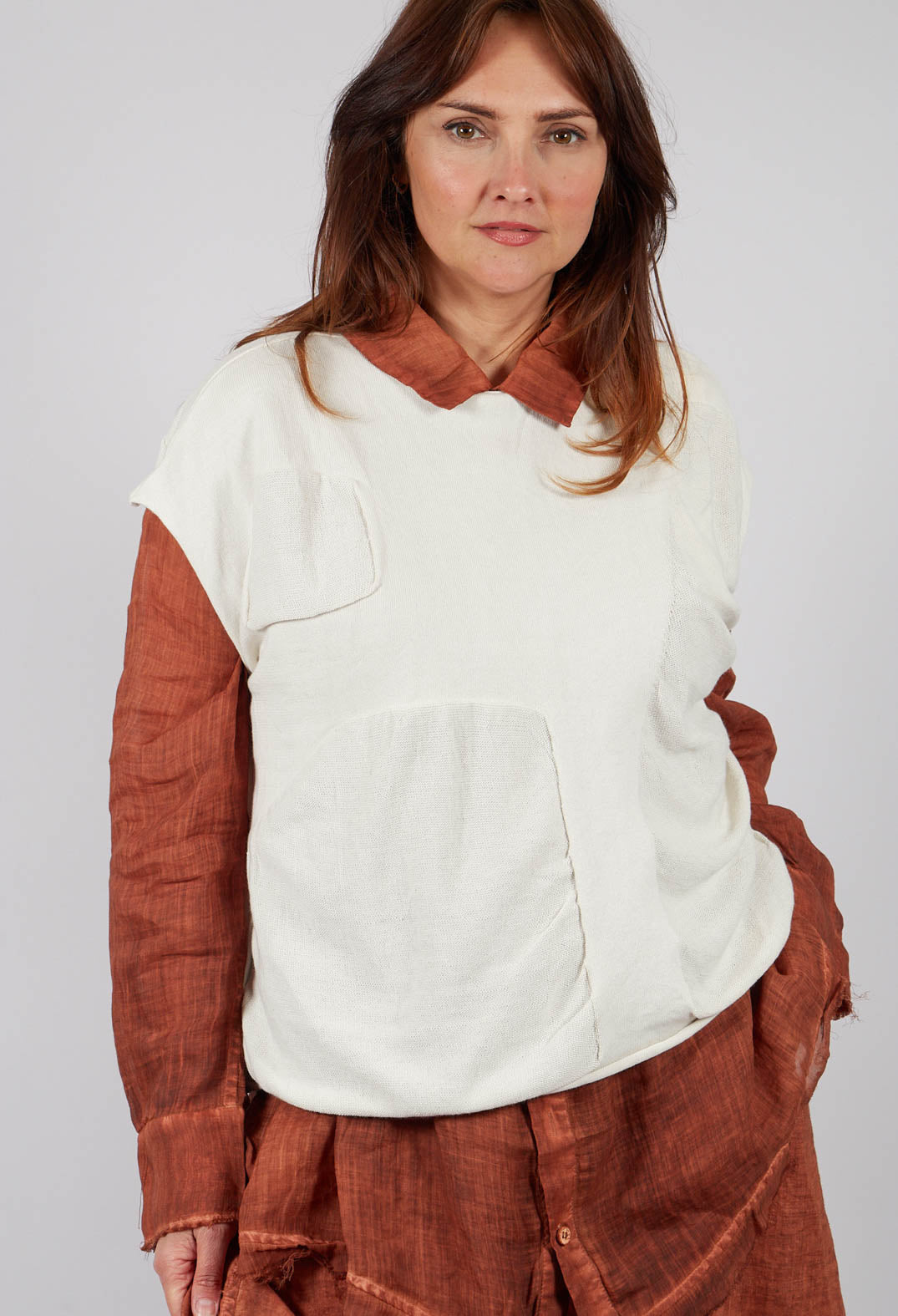 Glikos Knitted Top in Milky White