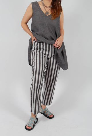 Stripe Trousers in Light Grey
