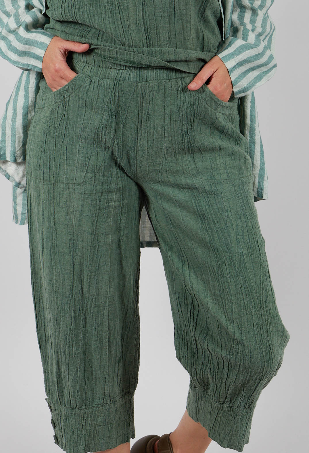 Waffle Trousers in Mossy