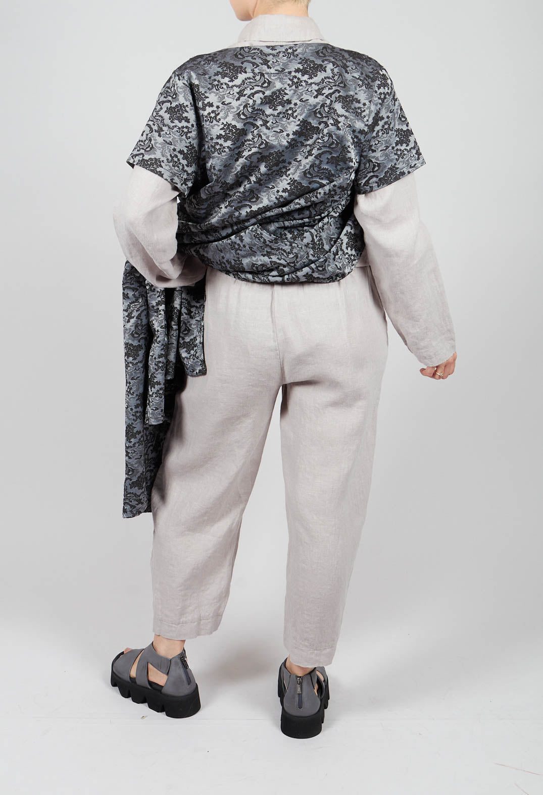 Linen Trousers in Light Grey