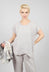 Linen Short Sleeve Top in Light Grey