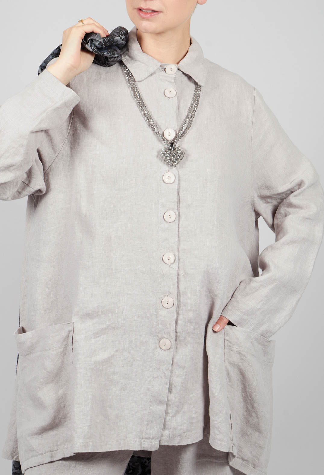 Linen Shirt in Light Grey