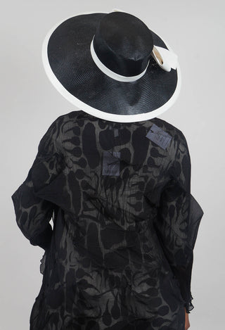 Bow Hat in Black and Ivory