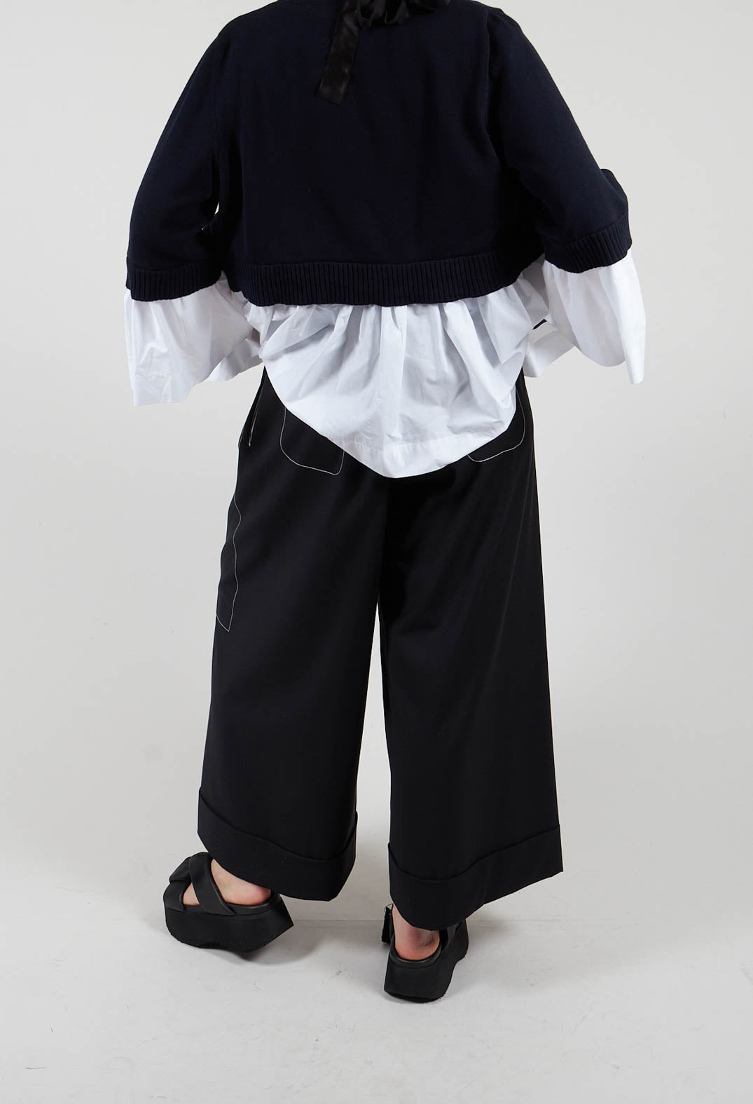 Tie Waist Pants in Nero and Off White