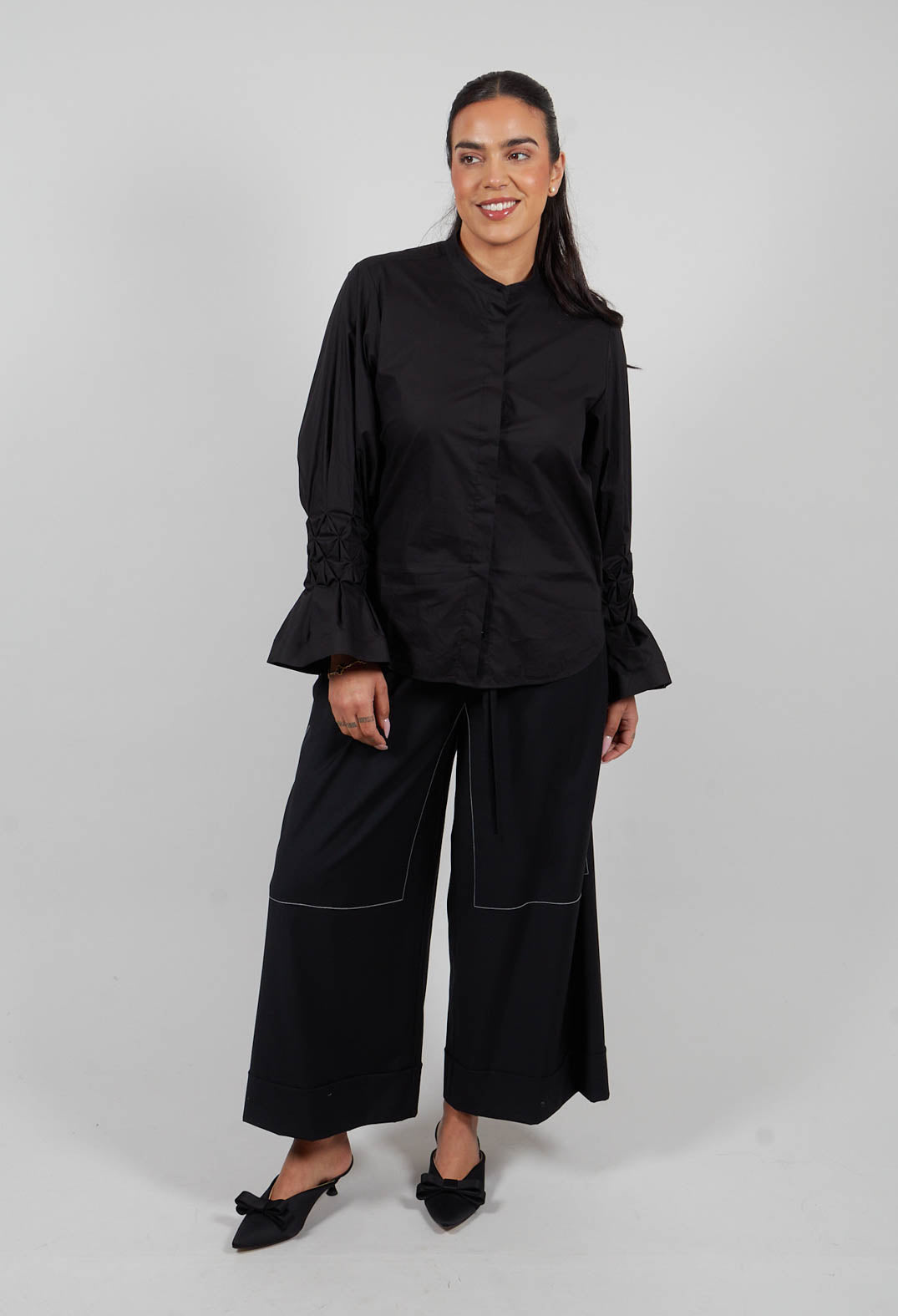 Tie Waist Pants in Nero and Off White