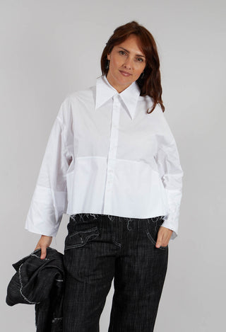 Raw Hem Shirt in Off White