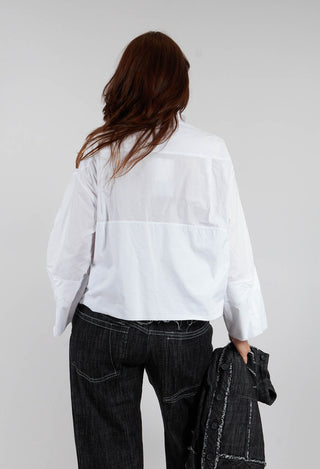 Raw Hem Shirt in Off White