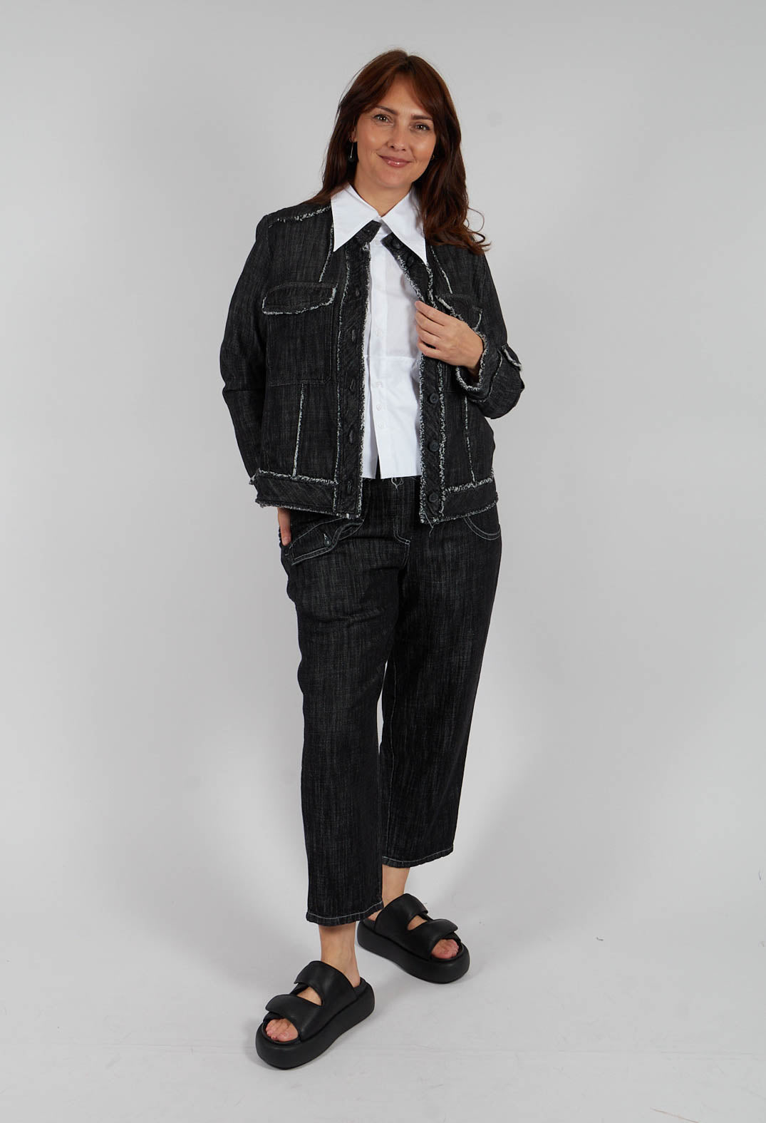 Denim Style Top in Black