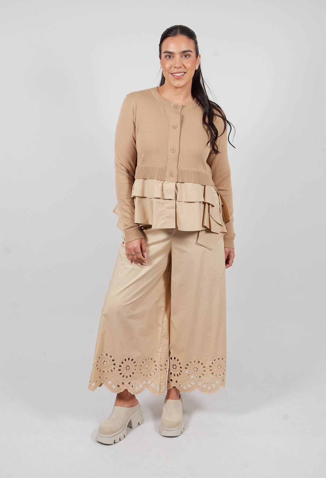 Double Layer Cardigan in Lark